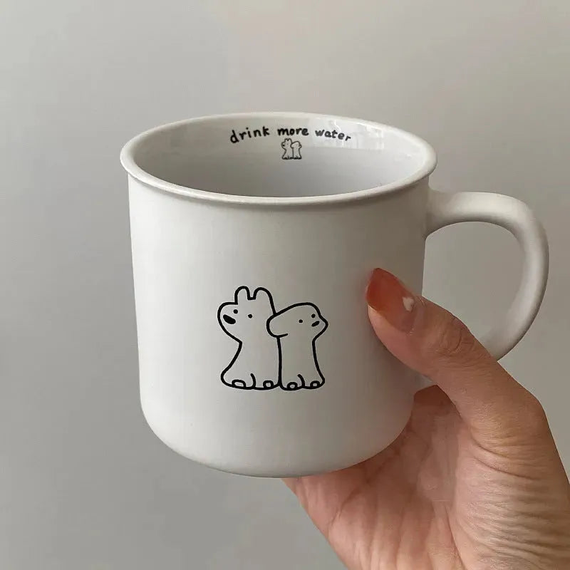 Frosted Small Black Cup Puppy Mug - Bellarte Enchanté Frosted Small Black Cup Puppy Mug